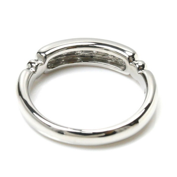 CELINE Pt900 Platinum Ring Diamond 0.32ct 6.2g Size 6 - Picture 4 of 7